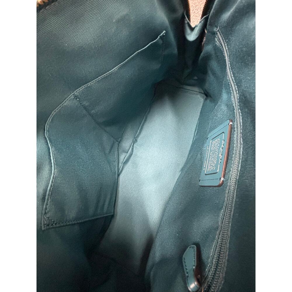 Coach Teal Blue Metallic Leather Dome Sierra Satchel Purse F22313 #76916 - Picture 7 of 10